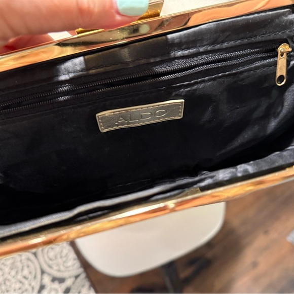 Aldo Gold Quilted Clutch with Chain Strap - Picture 3 of 6